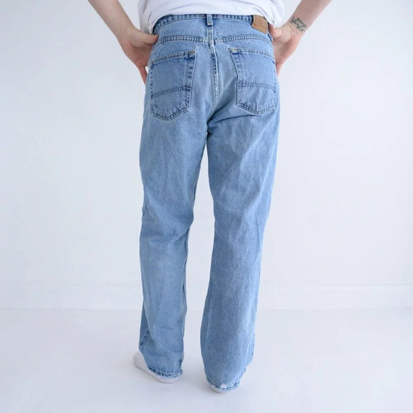 Vintage Ralph Lauren Polo Jeans Company Blue Distressed Relaxed Size 32x30 - Picture 3 of 16